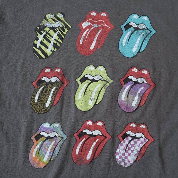 Rolling Stones Tongue and Lips Logo Pattern Brown T Shirt, Size XL - Picture 6 of 7